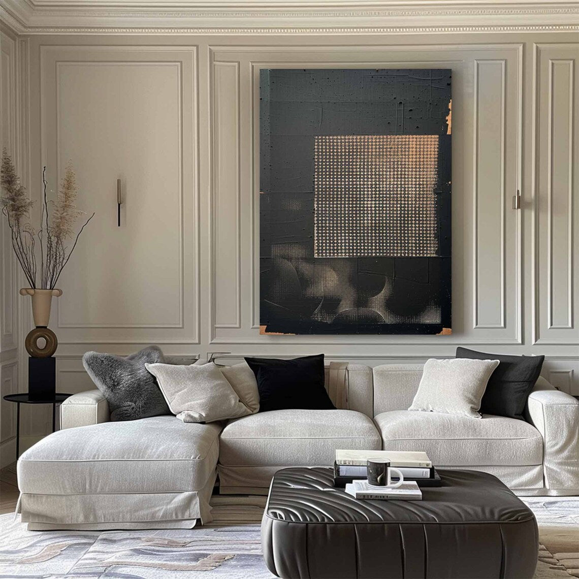 Hand Made Painting Stretched 1 Panel - Modern Abstract Wabi Sabi Painting