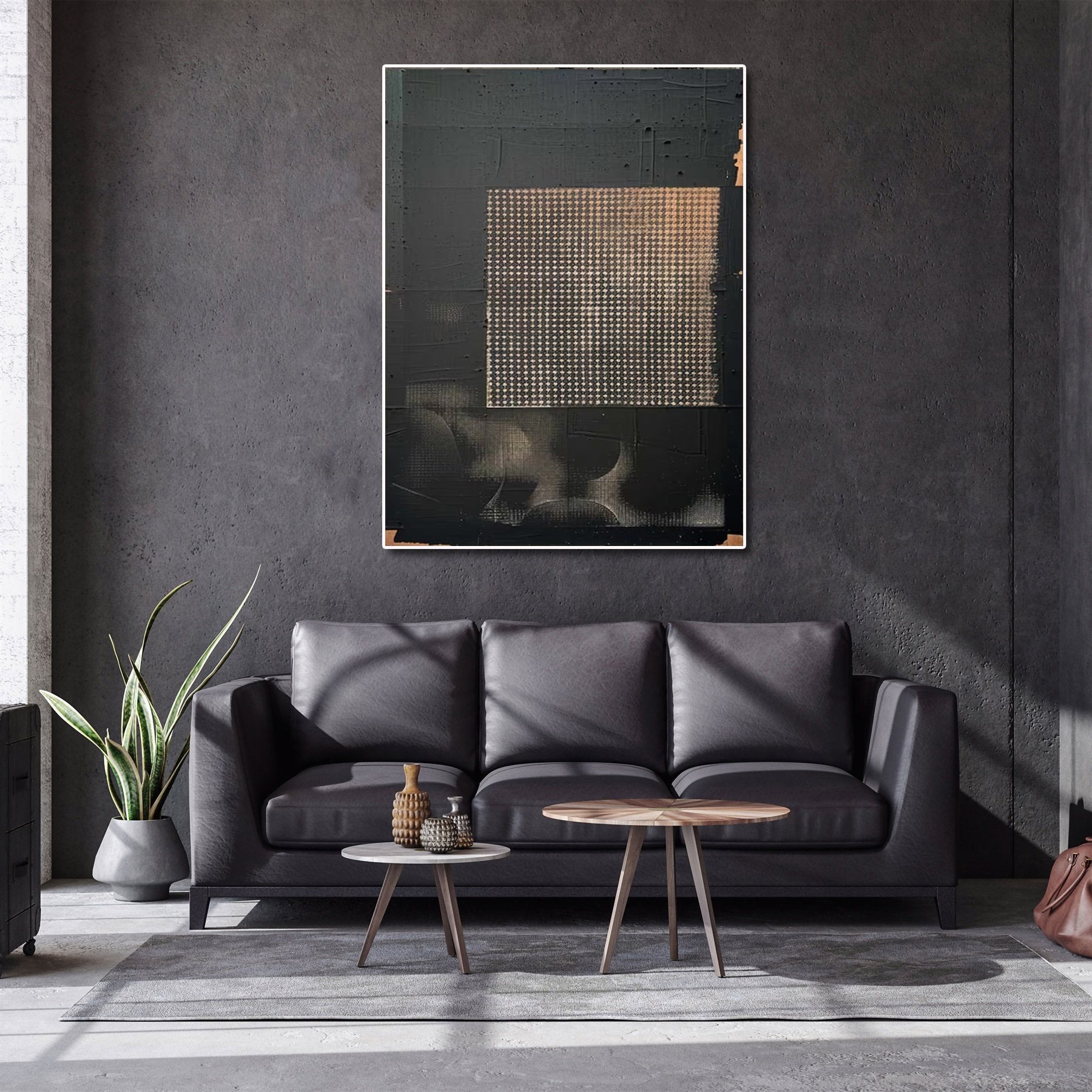 Hand Made Painting Stretched 1 Panel - Modern Abstract Wabi Sabi Painting