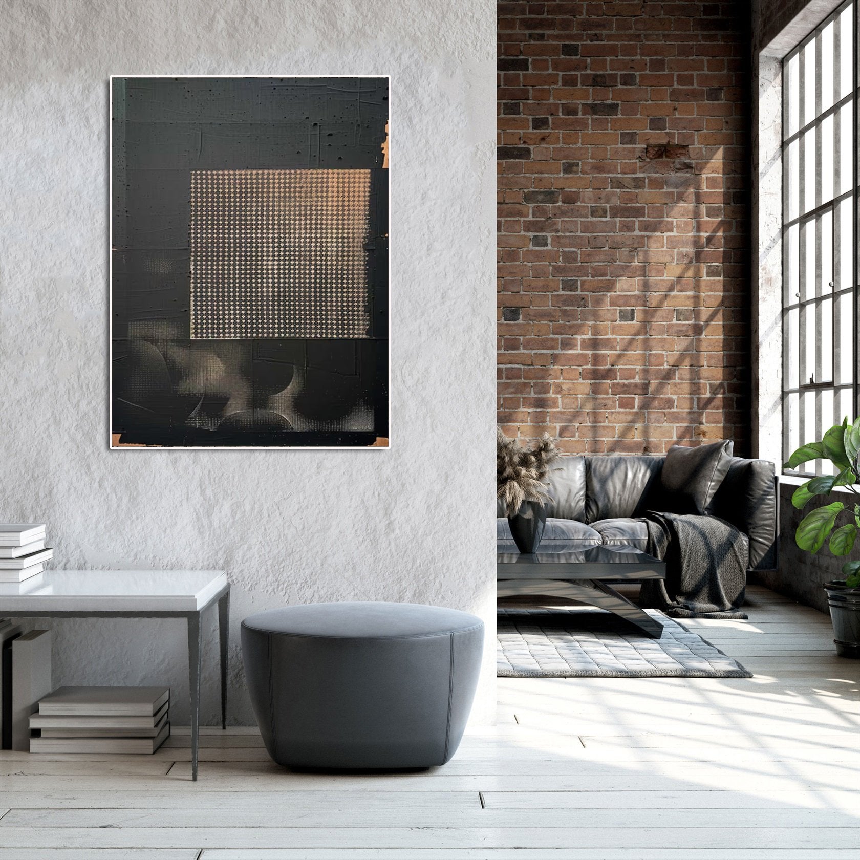 Hand Made Painting Stretched 1 Panel - Modern Abstract Wabi Sabi Painting