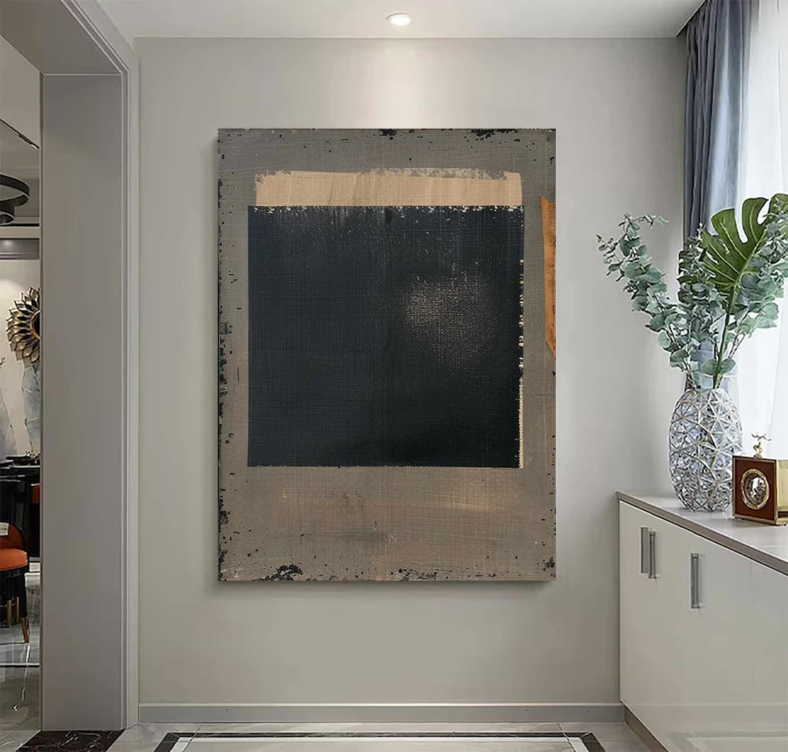 Hand Made Painting Stretched 1 Panel - Modern Abstract Wabi Sabi Painting