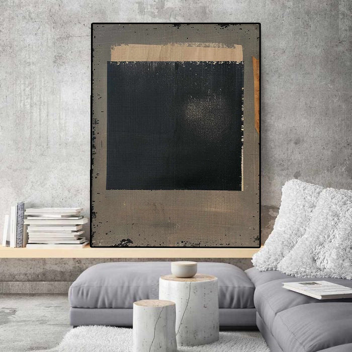 Hand Made Painting Stretched 1 Panel - Modern Abstract Wabi Sabi Painting