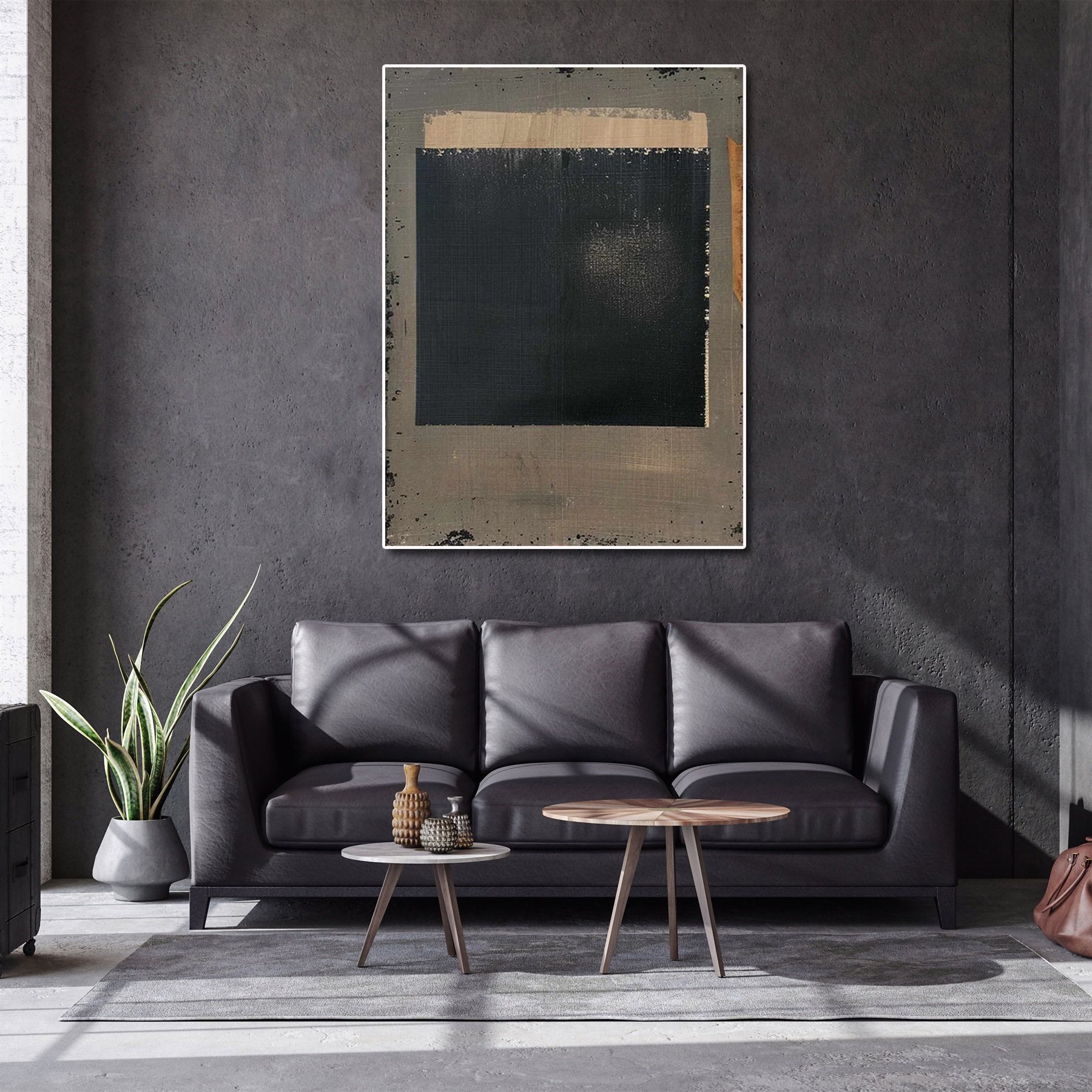 Hand Made Painting Stretched 1 Panel - Modern Abstract Wabi Sabi Painting