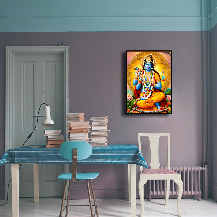 Pine Stretched  Framed 1 Panel - Hare Krishna
