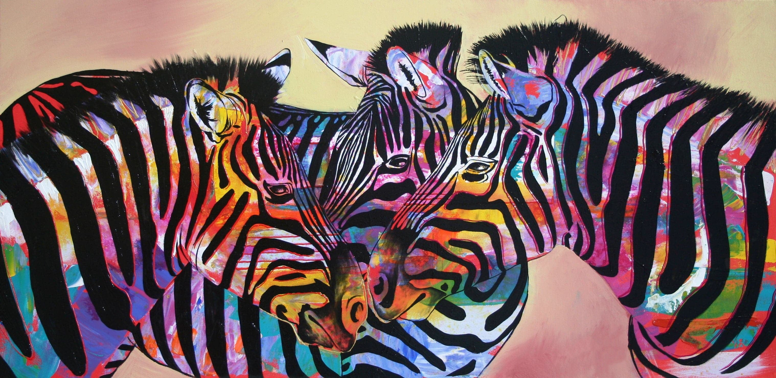 Modern Animal Canvas Wall Art Print Poster | Home Decor | Stretched 1 Panel - Zebra Art