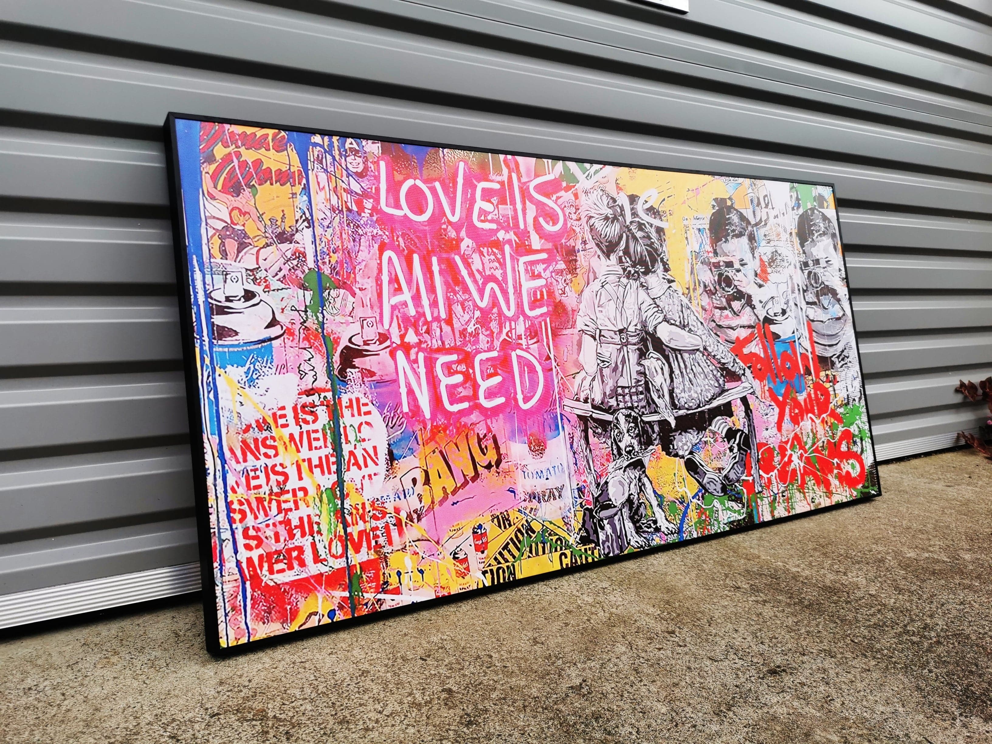 Framed 1 Panel - Banksy - Love is all we need