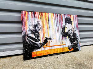Framed 1 Panel - Pop Art - Einstein & Chaplin