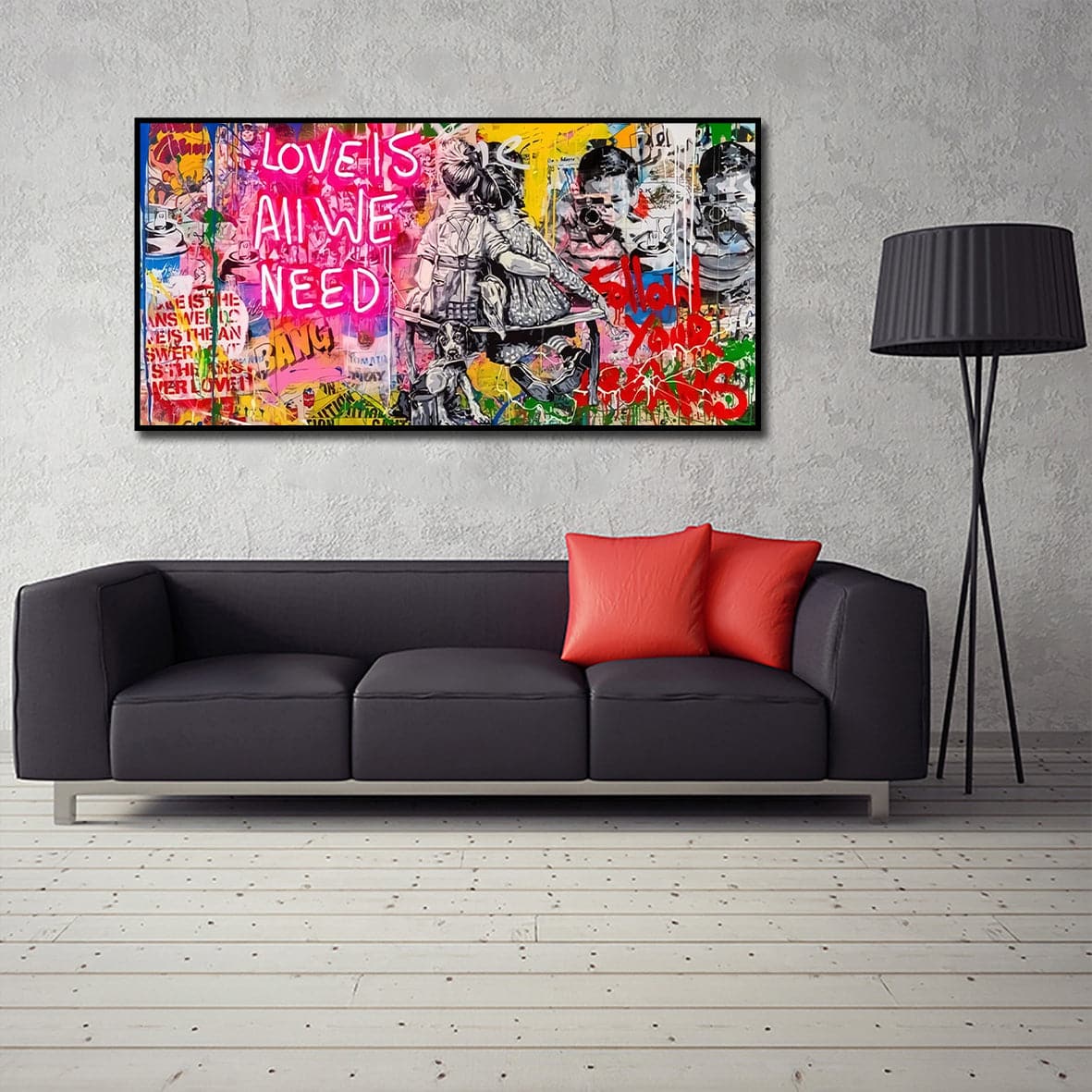 Framed 1 Panel - Banksy - Love is all we need