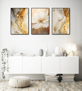 Pine Stretched  Framed 3 Panels - Floral