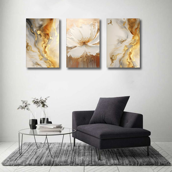 Pine Stretched  Framed 3 Panels - Floral
