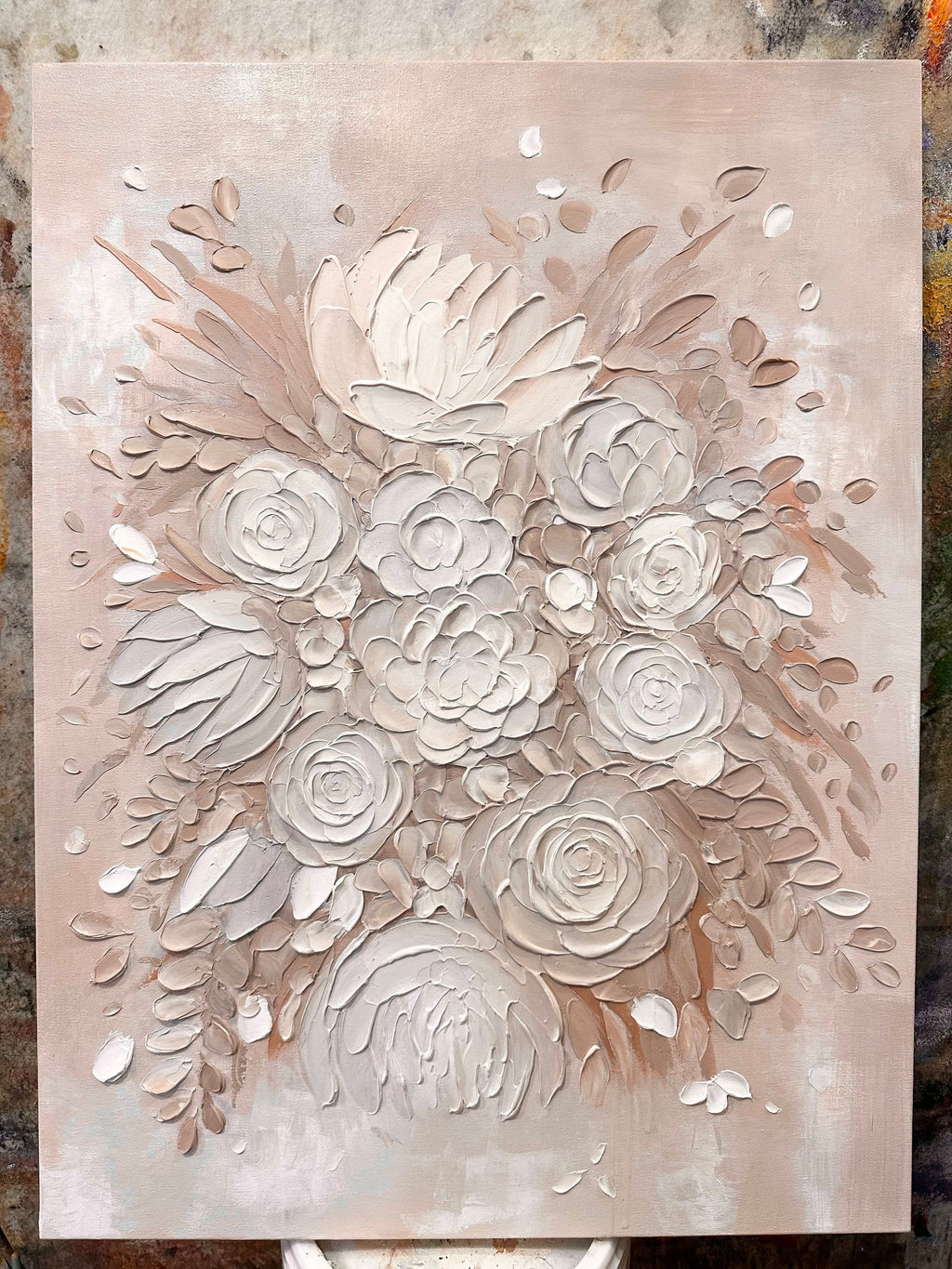 Framed 1 Panel - Oil Painting - Camelia