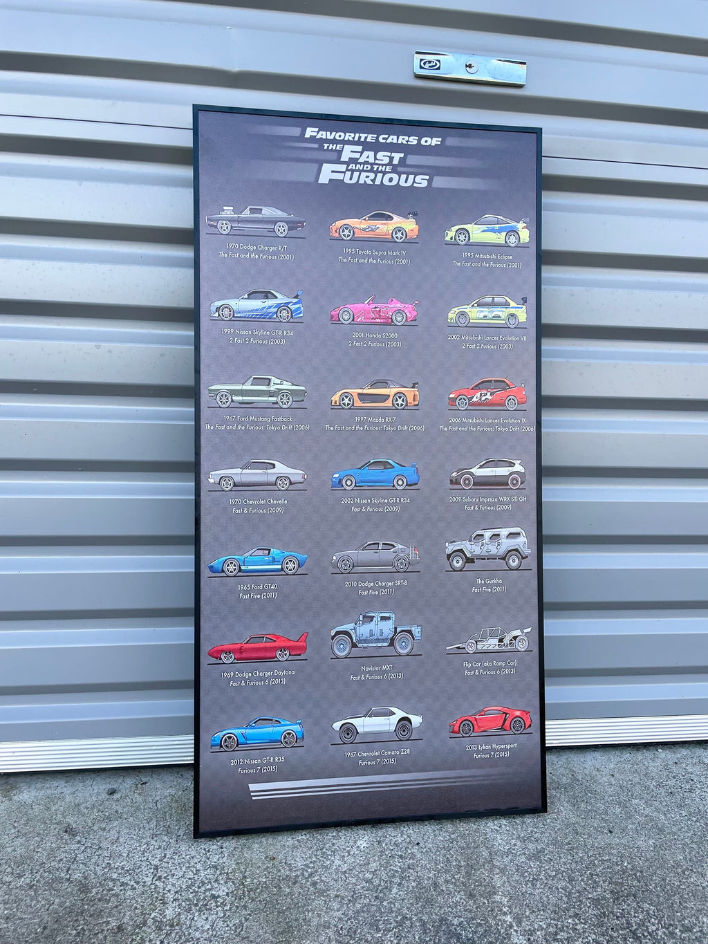 Framed 1 Panel - Finished Products - Cars in Fast And Furious