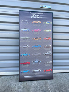 Pine Stretched  Framed 1 Panel - Finished Products - Cars in Fast And Furious