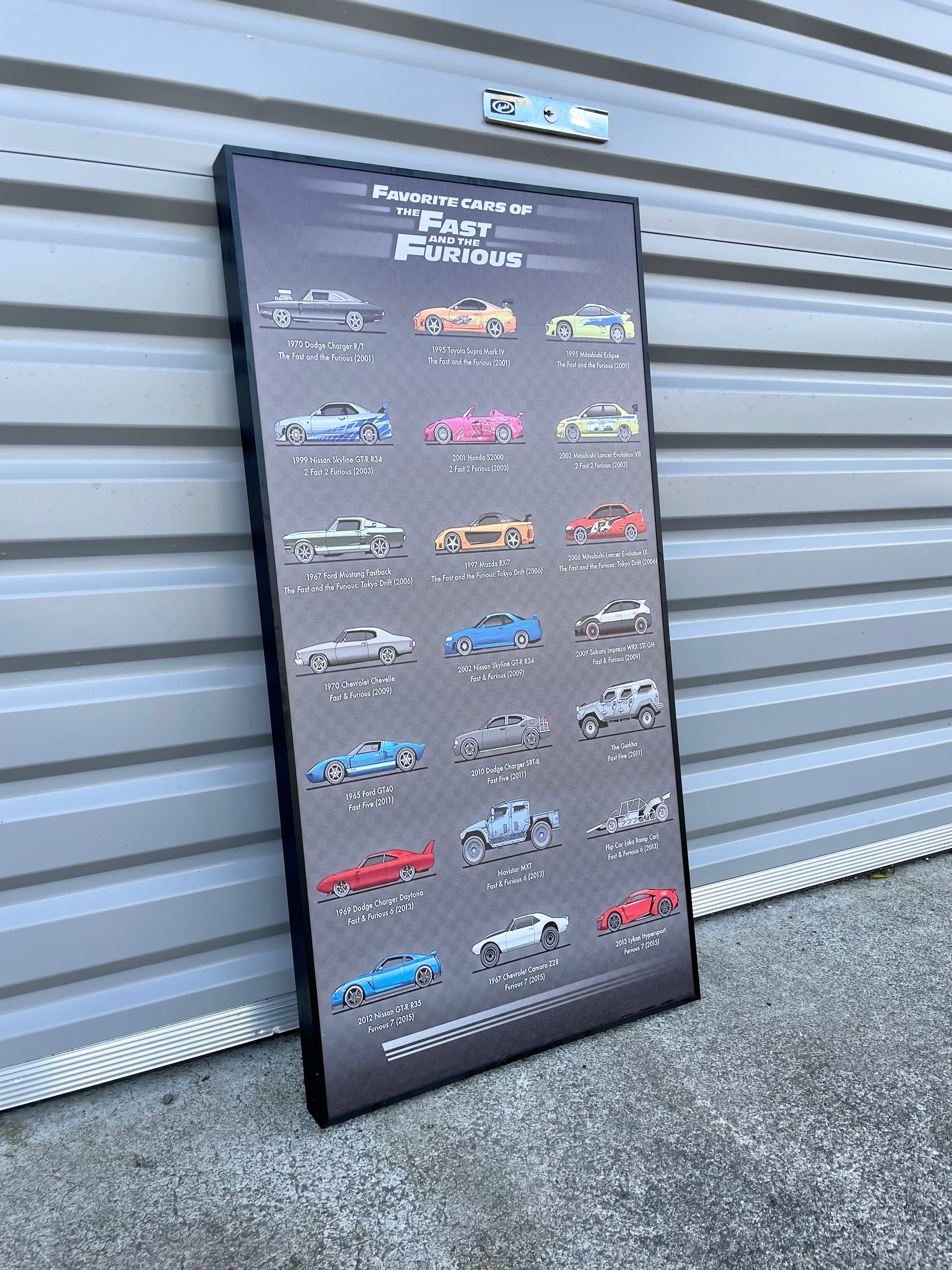 Pine Stretched  Framed 1 Panel - Finished Products - Cars in Fast And Furious