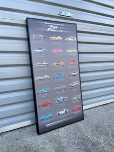 Pine Stretched  Framed 1 Panel - Finished Products - Cars in Fast And Furious