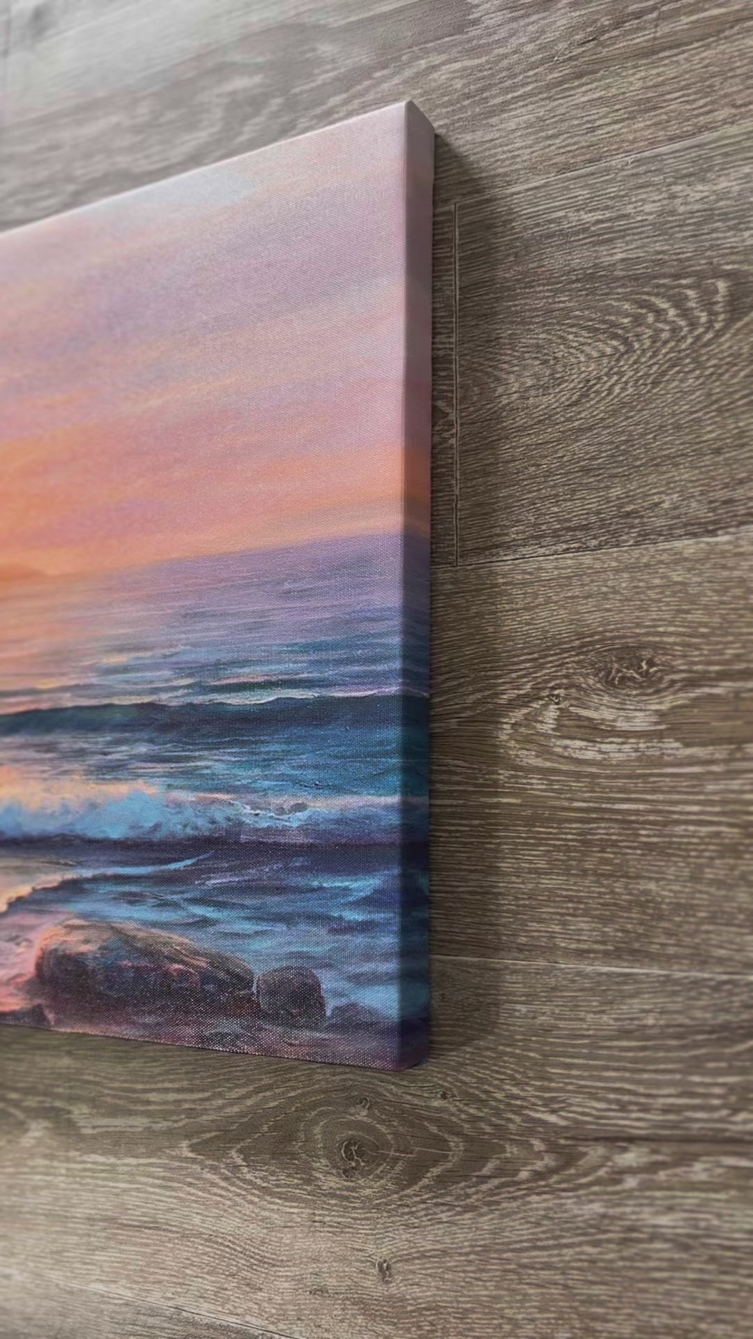 Modern Landscape Canvas Wall Art Print Poster | Home Decor | Stretched 1 Panel - Sunset on the sea