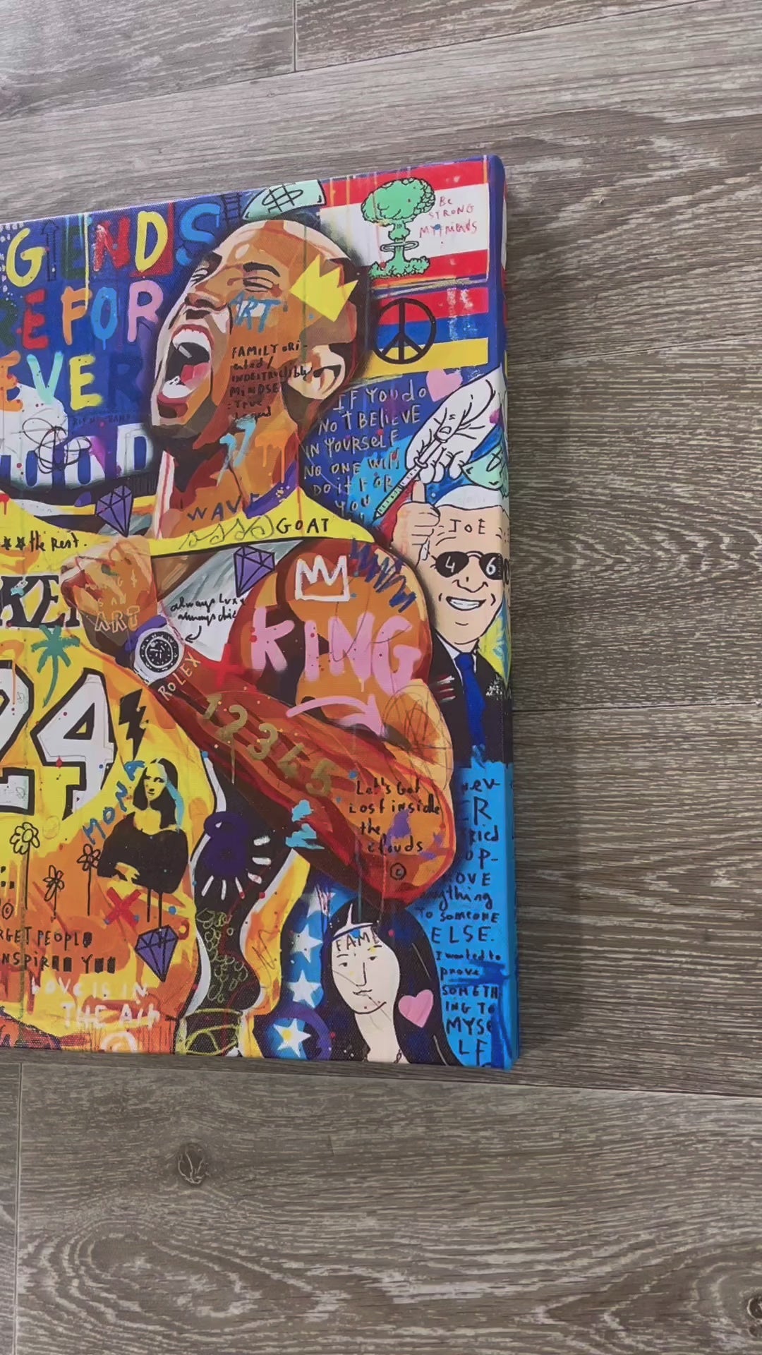 Pine Stretched  Framed 1 Panel - Pop Art - Kobe Bryant