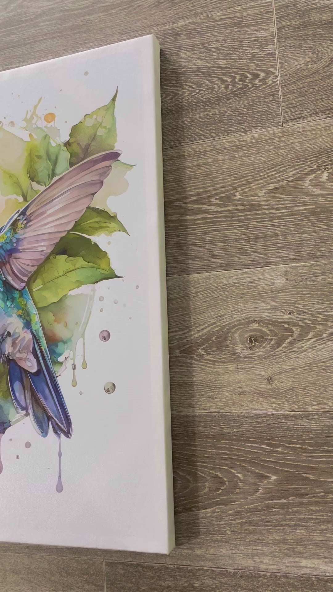 Pine Stretched  Framed 1 Panel - Hummingbird