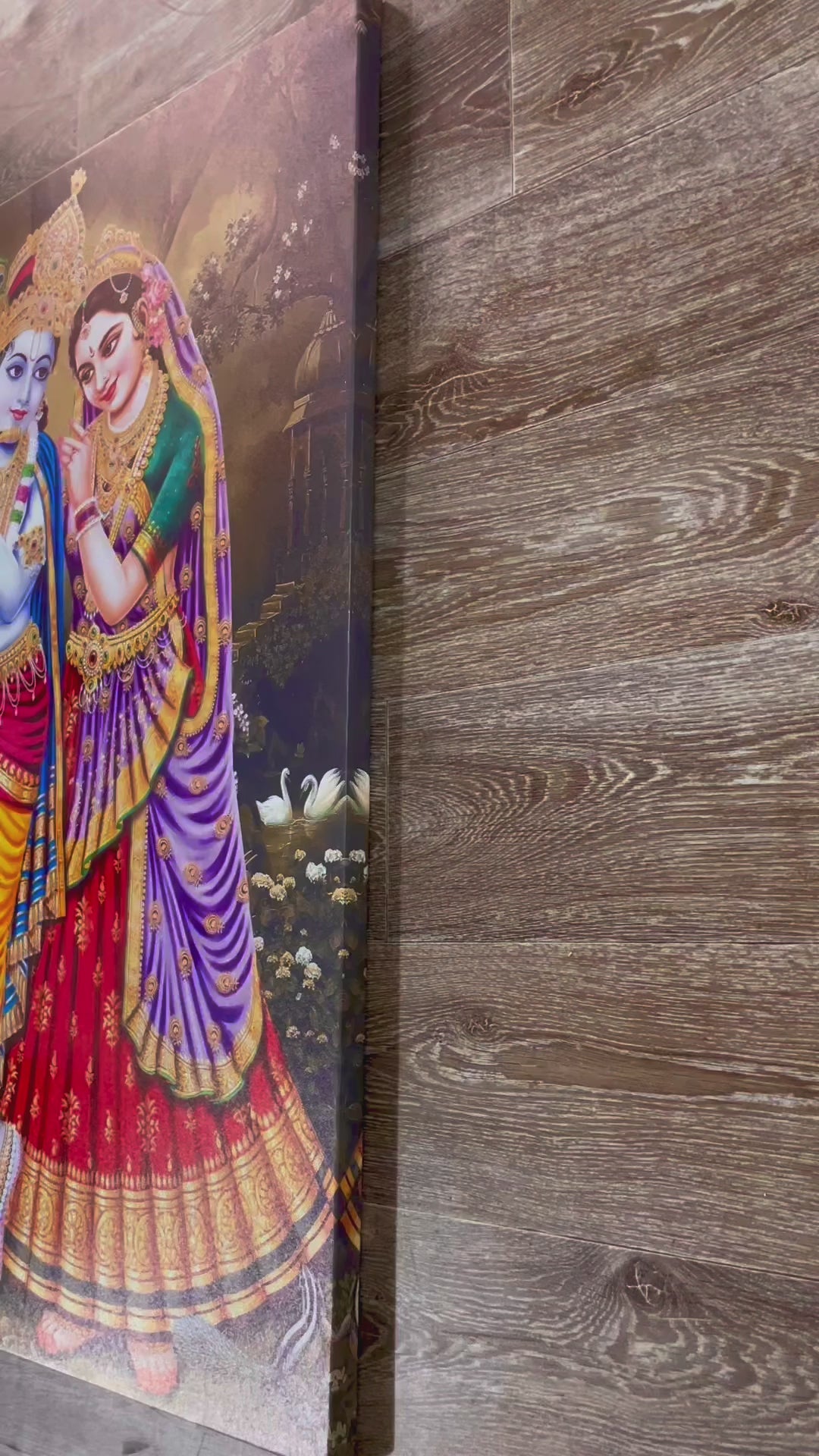 Pine Stretched  Framed 1 Panel - Lord Radha Krishna