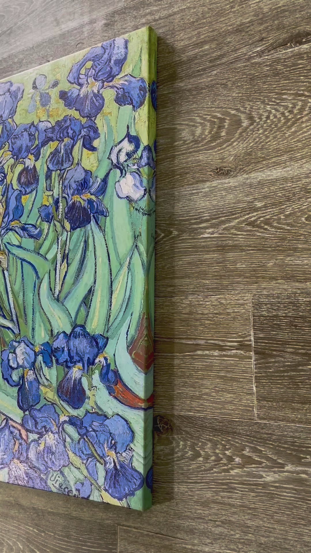 Pine Stretched  Framed 1 Panel - Irises (1889) by Vincent Van Gogh