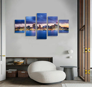 Framed 5 Panels - Auckland City