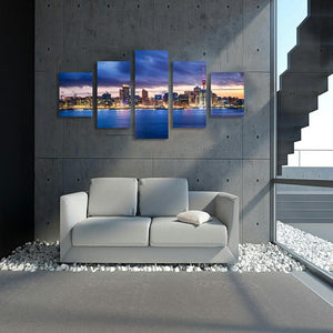 Framed 5 Panels - Auckland City