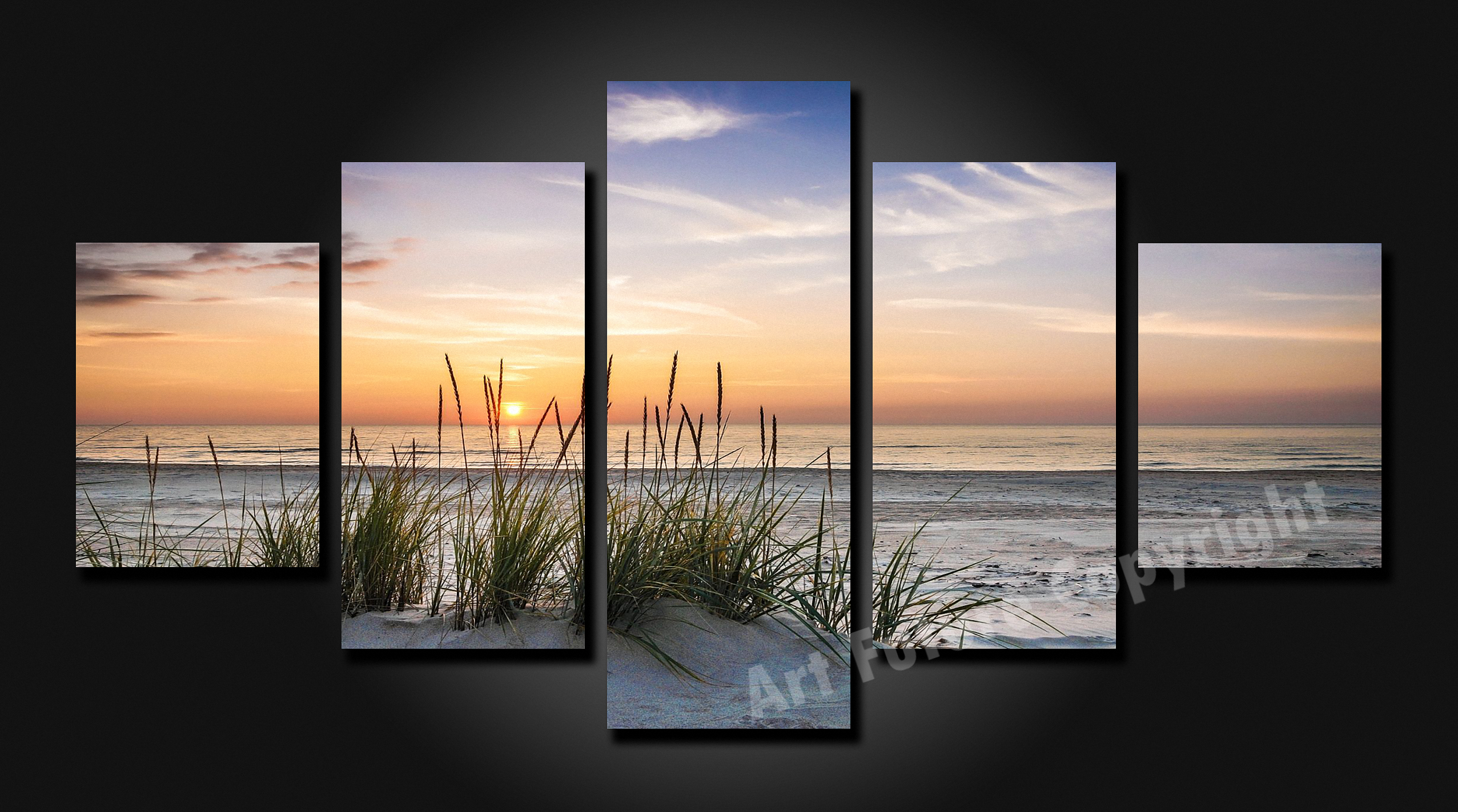 Framed 5 Panels - Waipu Beach