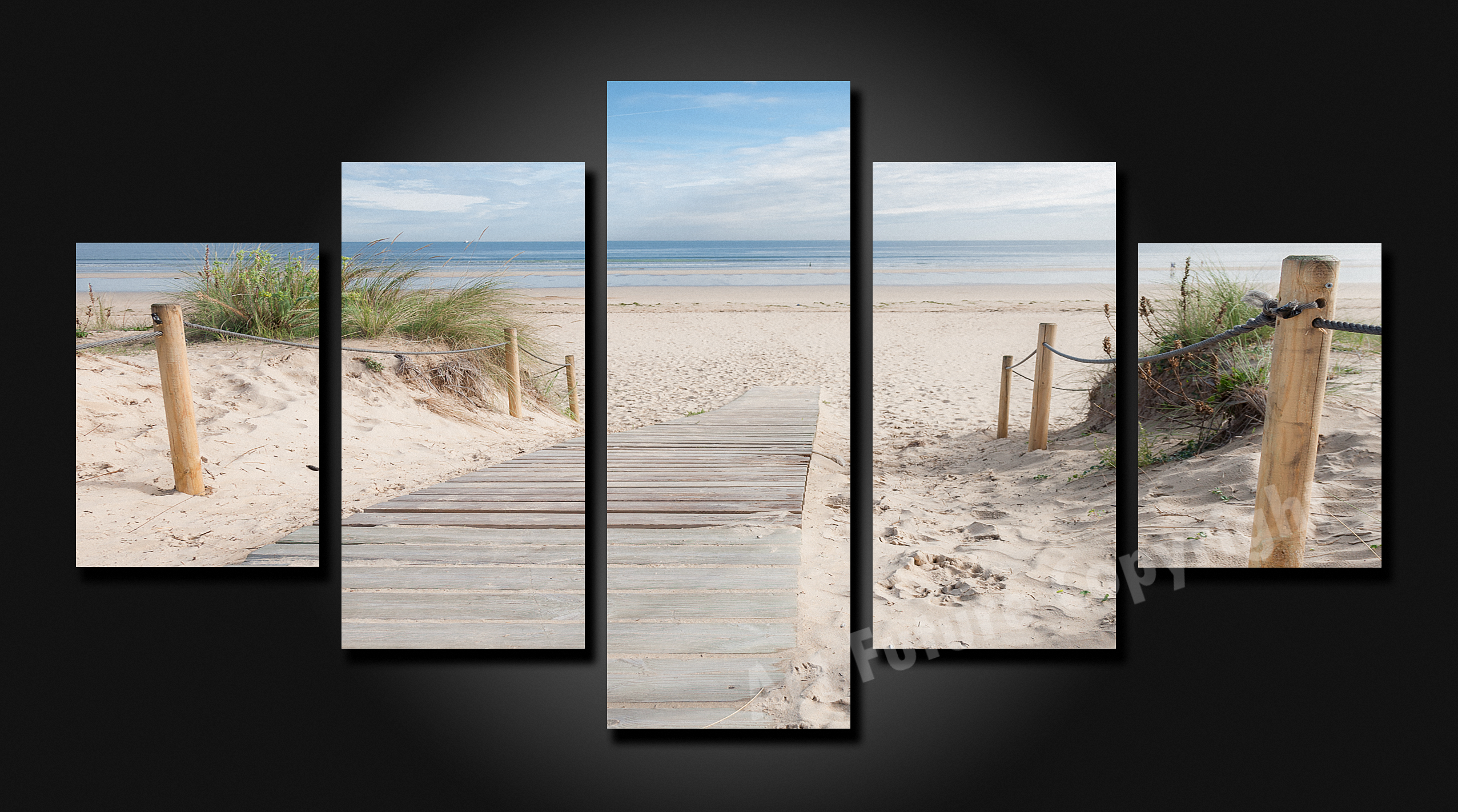 Framed 5 Panels - 90 Miles Beach