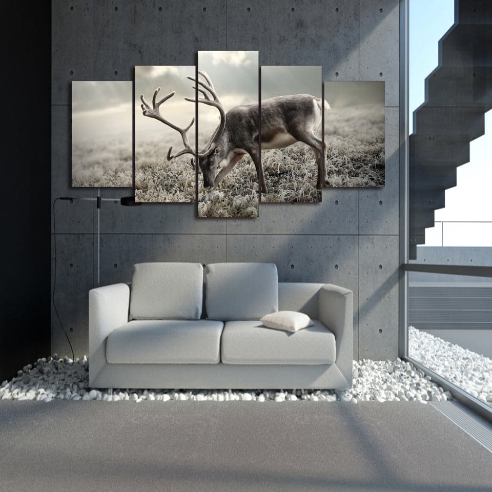 Framed 5 Panels - Deer