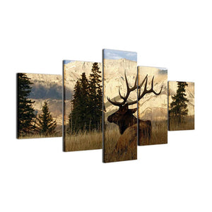 Framed 5 Panels - Deer