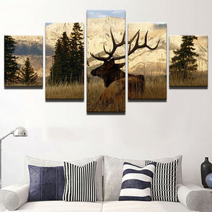 Framed 5 Panels - Deer