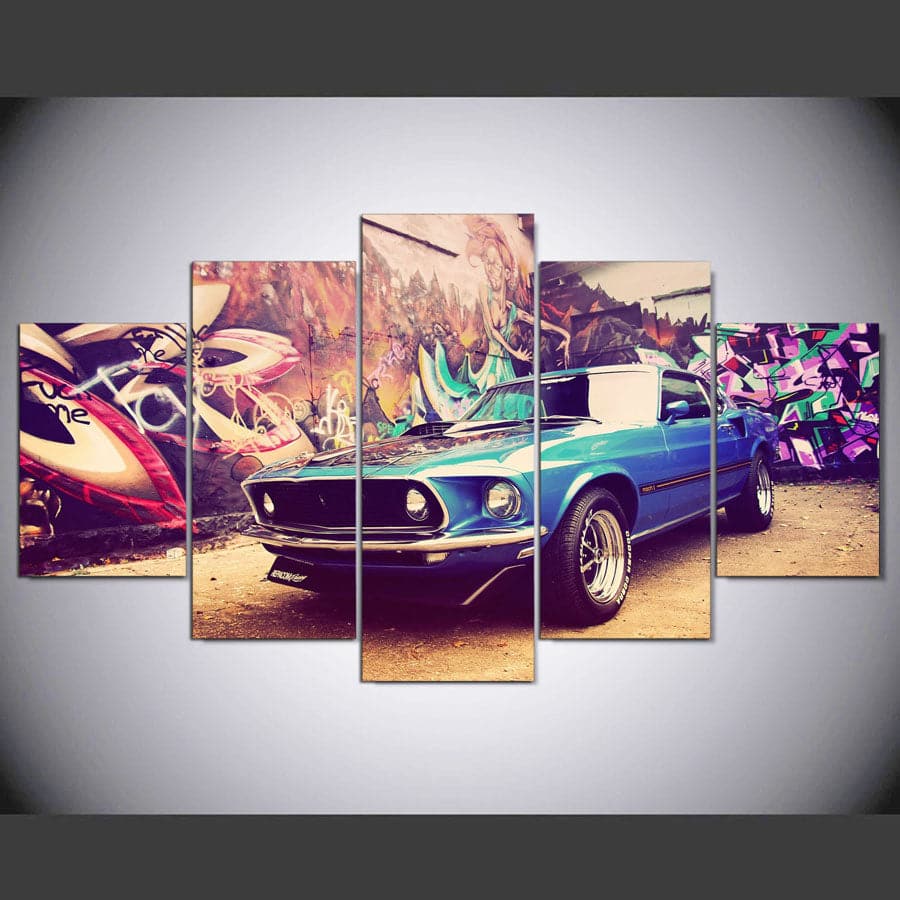 Pine Stretched  Framed 5 Panels - Ford Mustang