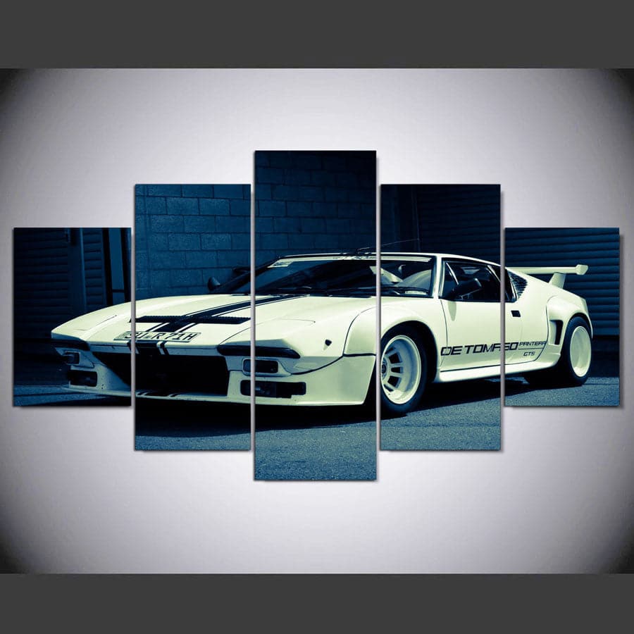 Pine Stretched  Framed 5 Panels - Super Car