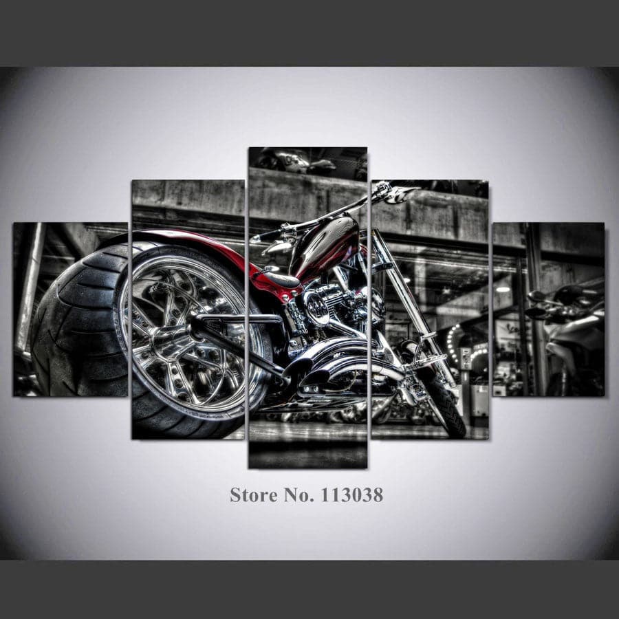 Framed 5 Panels - Harley Davidson