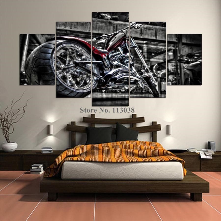 Framed 5 Panels - Harley Davidson