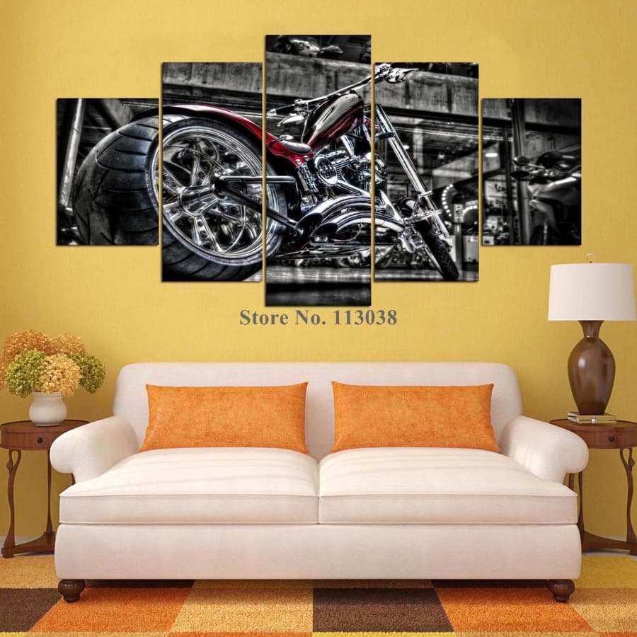 Framed 5 Panels - Harley Davidson