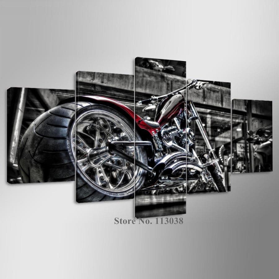 Framed 5 Panels - Harley Davidson