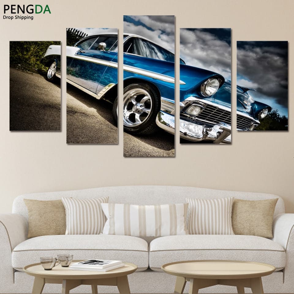 Framed 5 Panels - Classic Cadillac