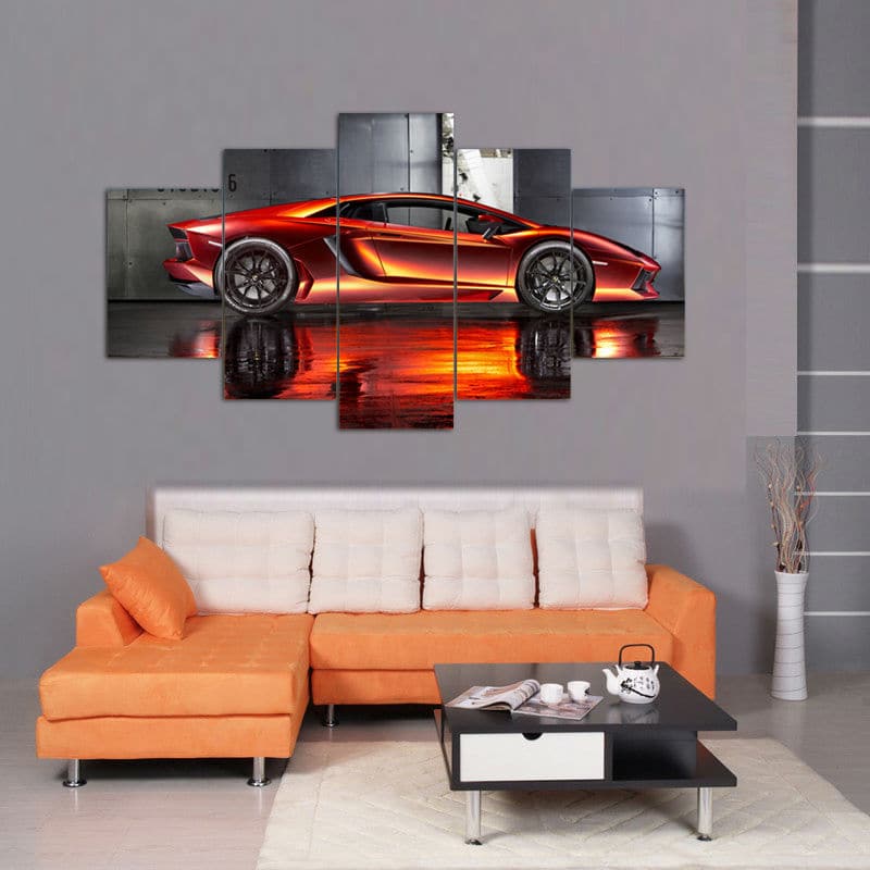 Framed 5 Panels - Lamborghini