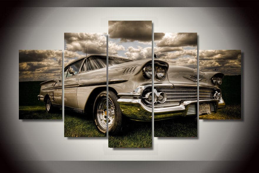 Pine Stretched  Framed 5 Panels - Chrysler Classic Car