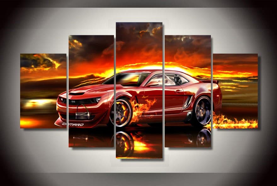 Pine Stretched  Framed 5 Panels - Chevrolet
