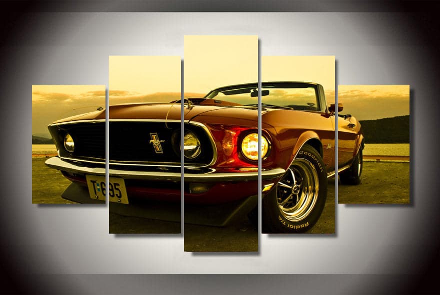 Pine Stretched  Framed 5 Panels - Ford Mustang