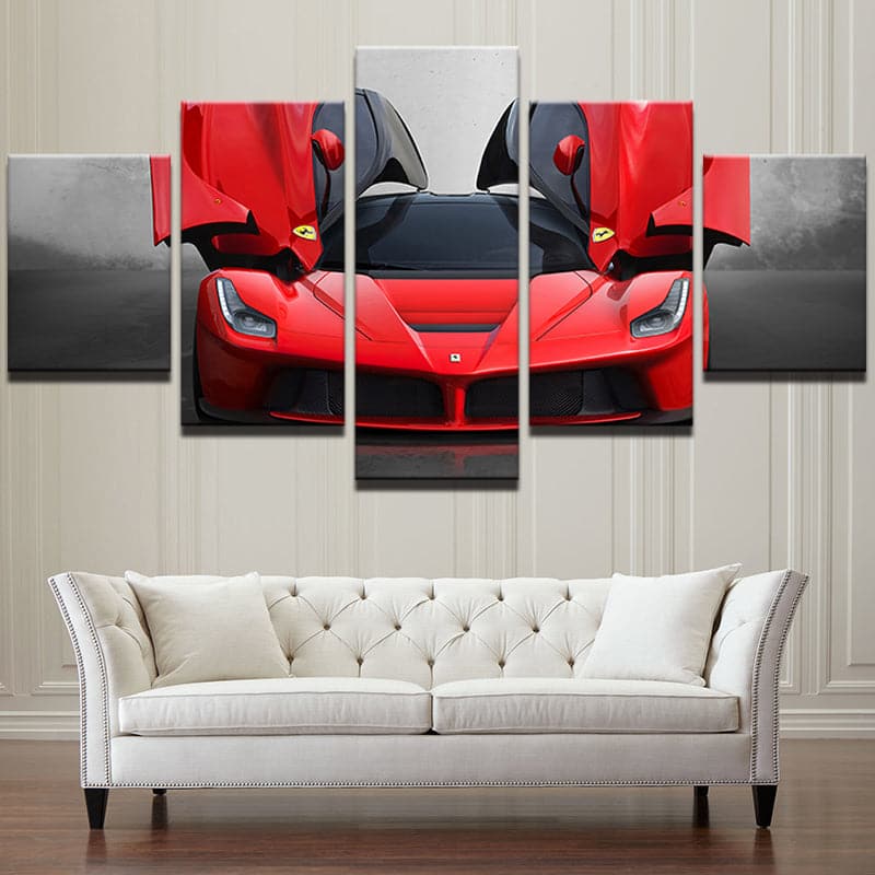Framed 5 Panels - Ferrari