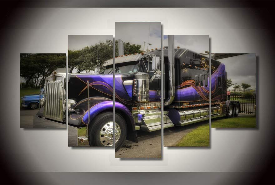 Pine Stretched  Framed 5 Panels - Truck