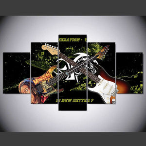 Framed 5 Panels - Guitars