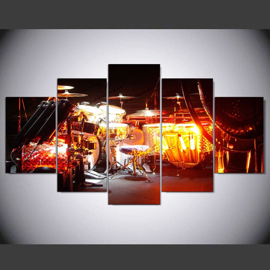 Pine Stretched  Framed 5 Panels - Musical Instrument