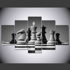 Framed 5 Panels - Chess