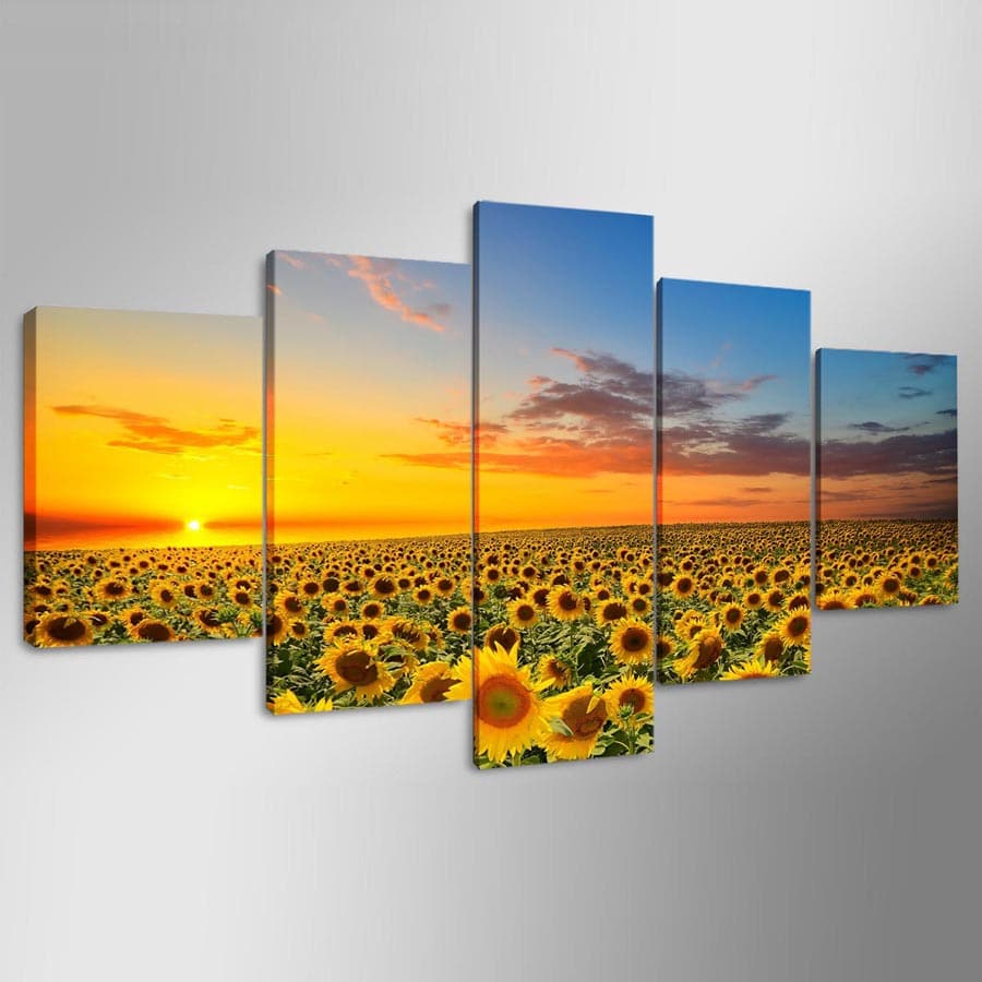 Framed 5 Panels - Face to the sun
