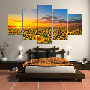 Framed 5 Panels - Face to the sun