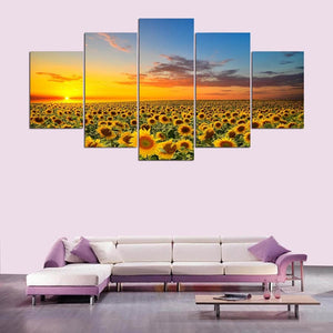 Framed 5 Panels - Face to the sun