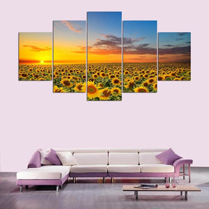 Framed 5 Panels - Face to the sun